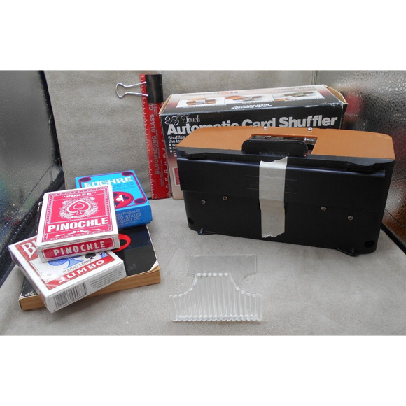 Vintage Playing Card & Acc Lot: Book, Shuffler, Pinochle, Euchre, & Jumbo Card - Picture 6 of 7